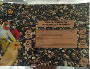 Semillas Germinadas Deshidratadas para Silvestres.  24% de Proteina