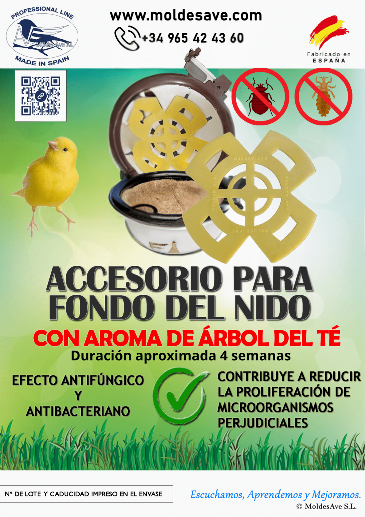 Accesorio para fondo de nido. Efecto antifungico y antibacteriano Moldesave