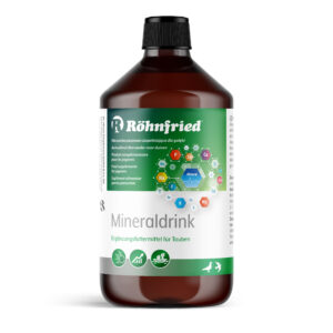 Mineraldrink 500 ml Rohnfried. Preparado de minerales diseñado para la temporada de cria: mejora cascara de huevo, estimula el metabolismo