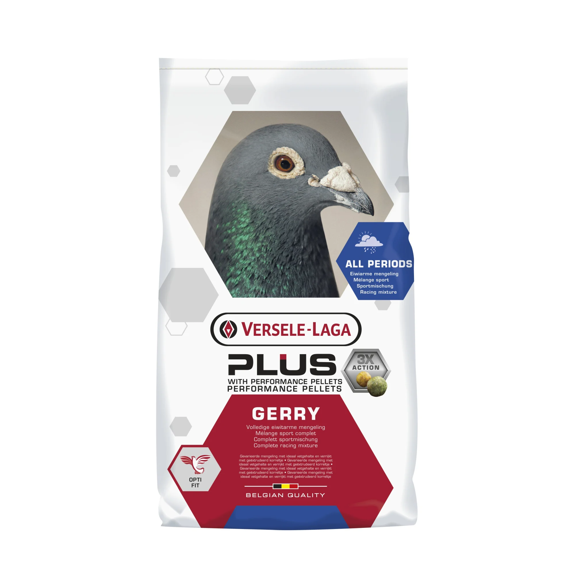 Gerry Plus. Versele Laga. Mixtura para palomas mensajeras con bajo % de proteinas